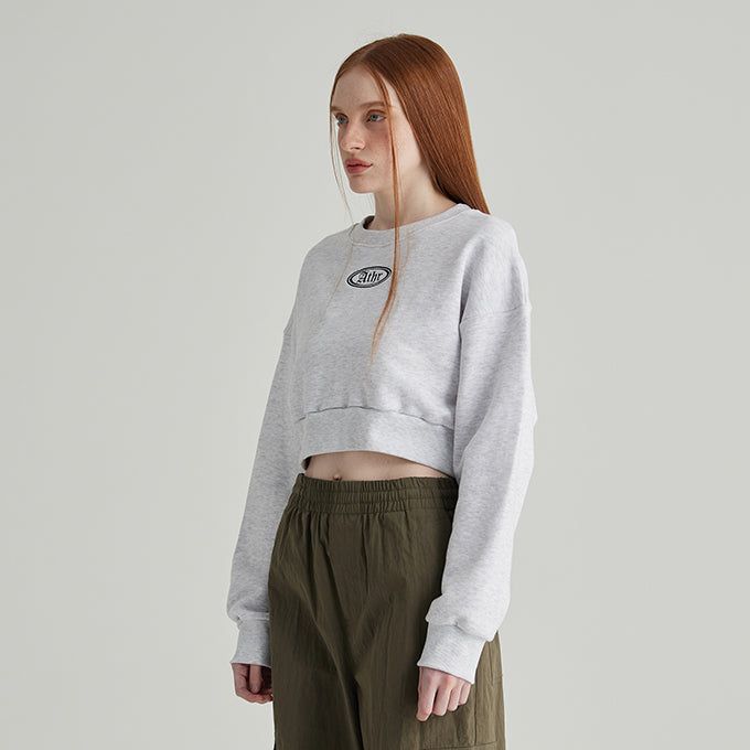 WHITE ATHR CROP SWEATSHIRT