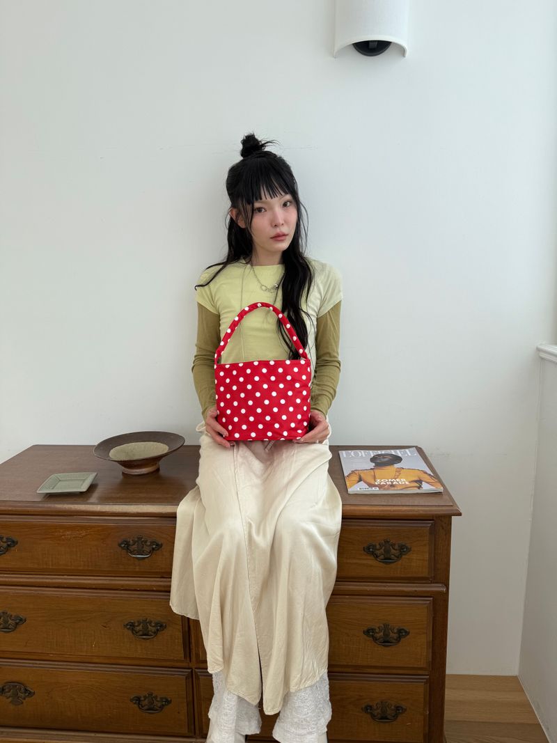 Square dot bag (red)