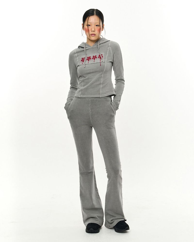 Patch Slim Lounge Pants _ Light Grey