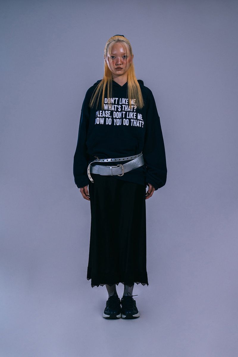 LETTERING HOODIE - NAVY