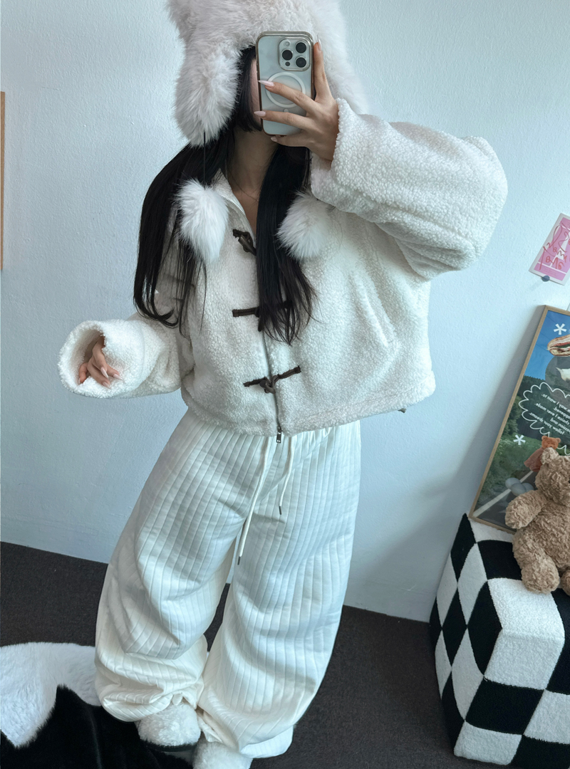 TEDDY CURLY🤎CUTIE PETIT ZIP UP 🤎🧸🐏3COLOR