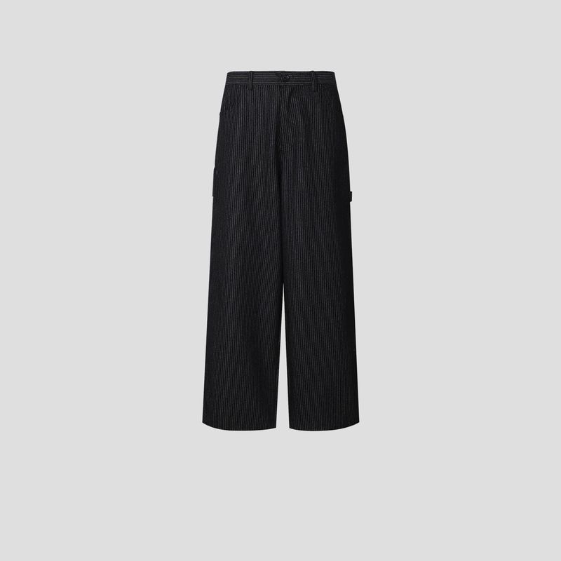 Pint stripe denim pants
