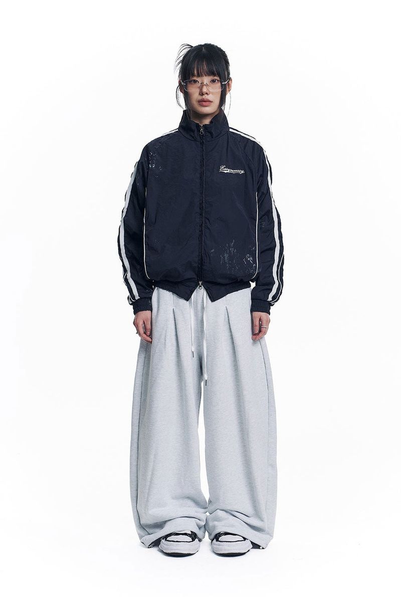Star Lettering Patch Sweat Pants - White