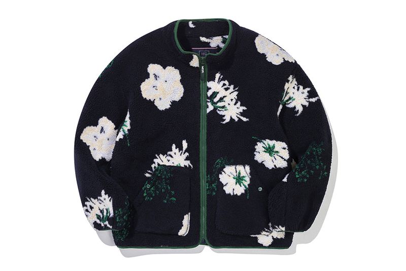 WILD FLOWER FLEECE JACKET_NAVY