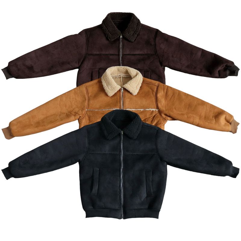 peanut wool suede jacket