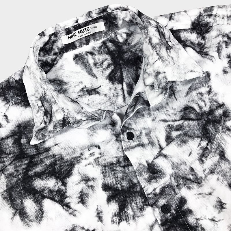 tie-dye half sleeve shirt_white