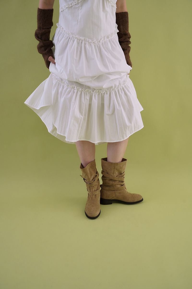 Silly frill dress_ivory