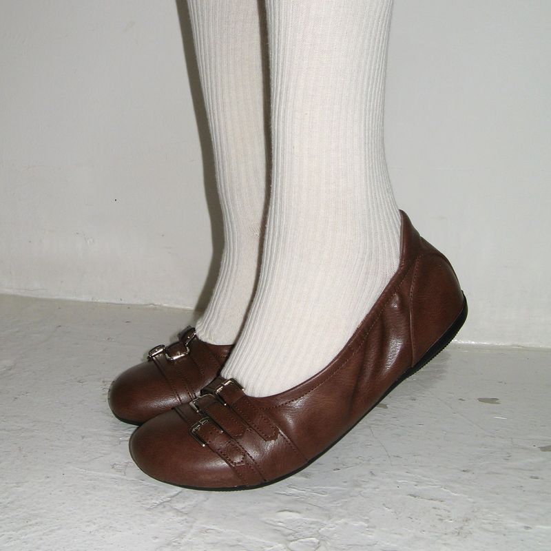 Closet 0040. Three Belted Flat Shoes - 3colors