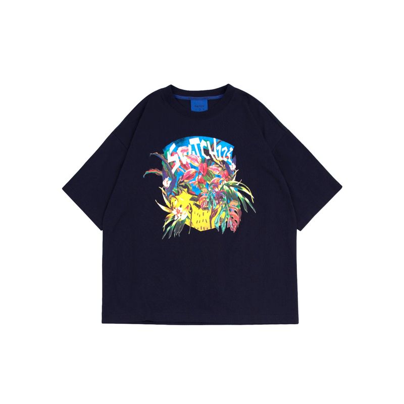 エデンフラワーショートスリーブTシャツ (UNISEX)_SYS6TS16BK