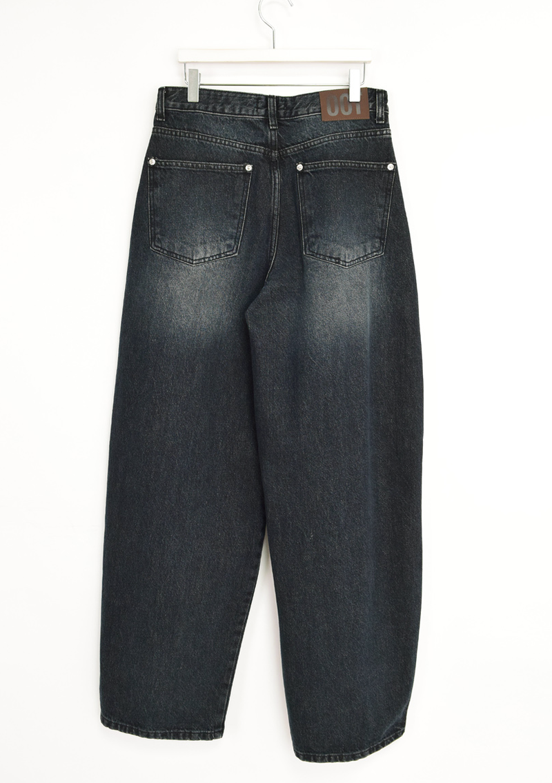 devil black over denim pants