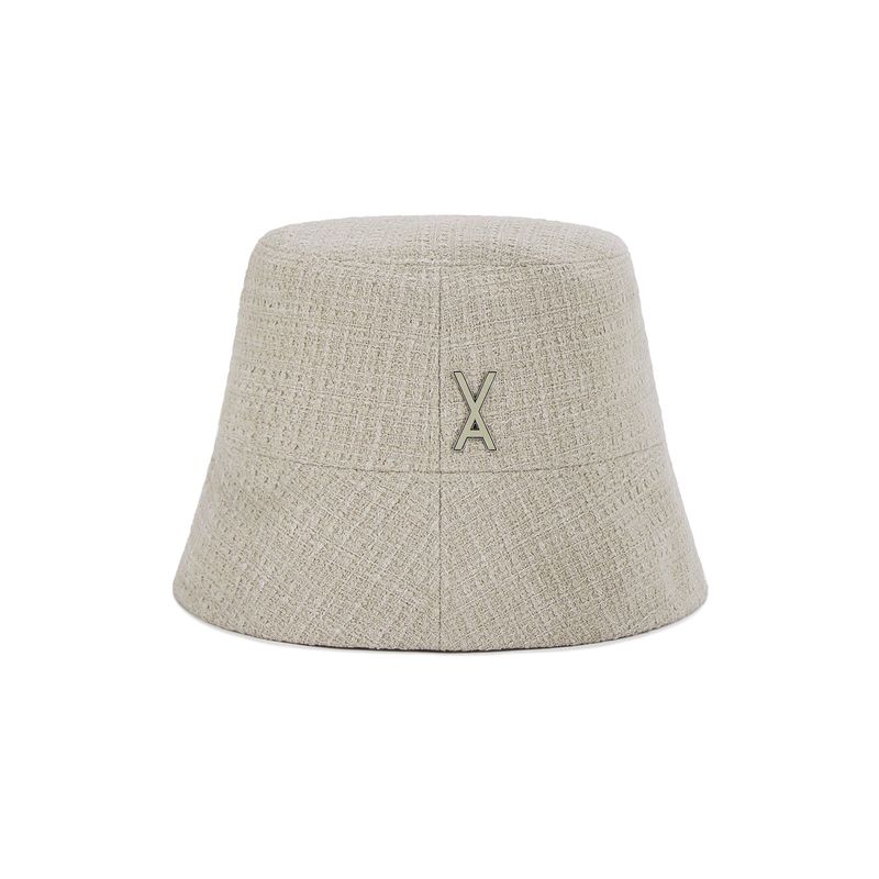 VA Stud Tweed Drop Bucket Hat / Beige