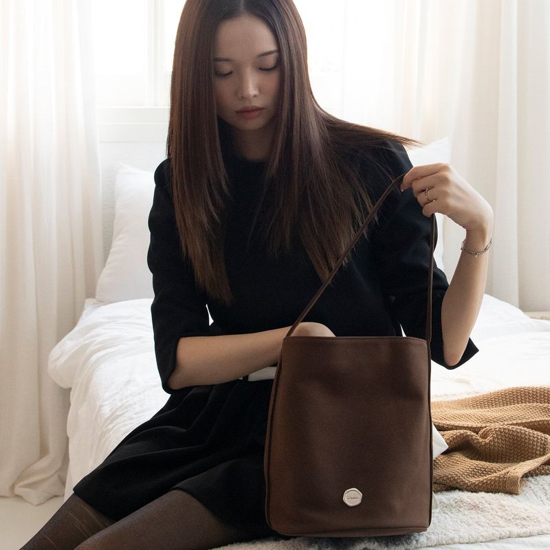 shopper suede bag_brown