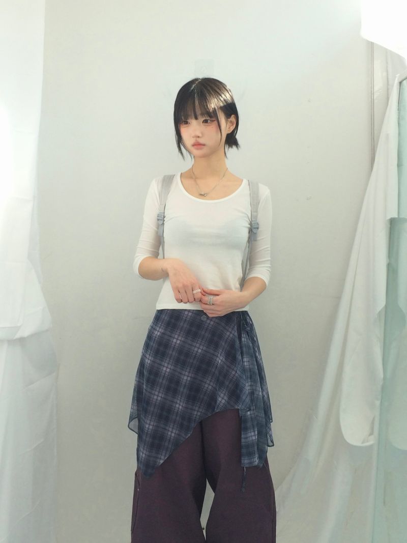 Semi-balloon pocket cotton pants