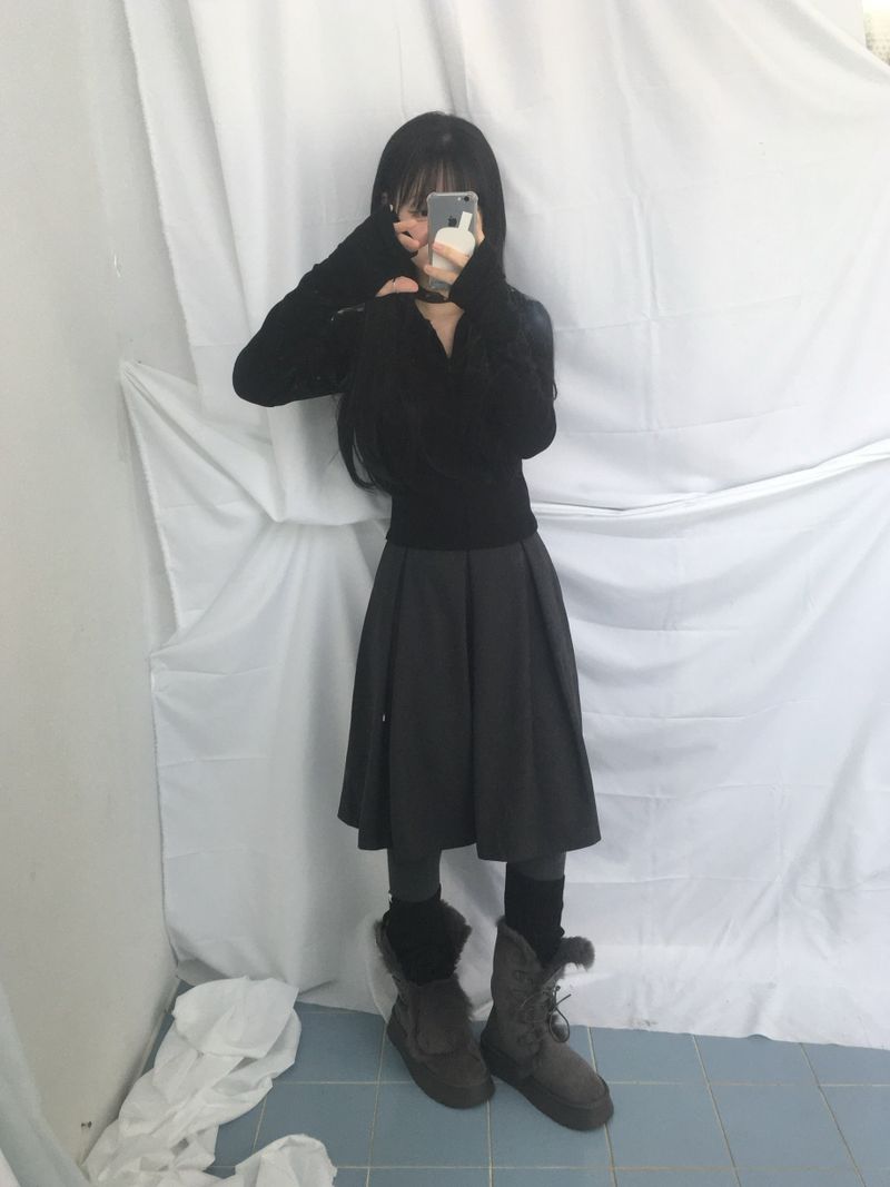 Suede Rabbit Fur Boots