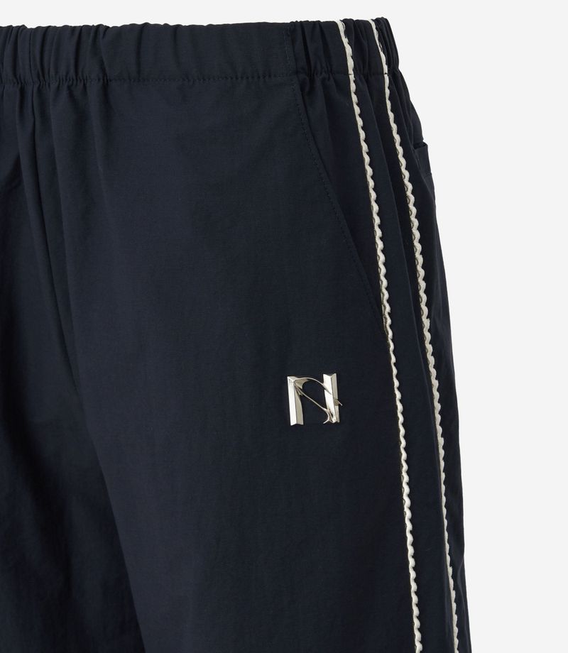 Newalrin emblem nylon wide Pants