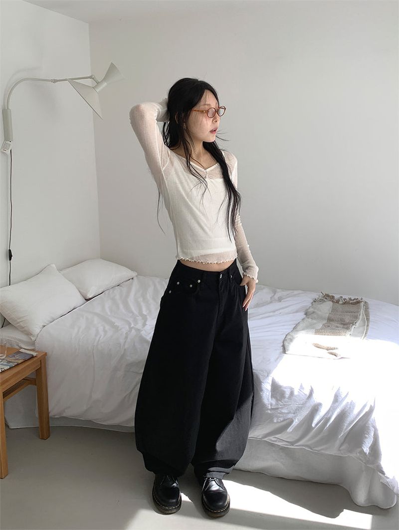 RIBBON BALLOON PANTS (2C)