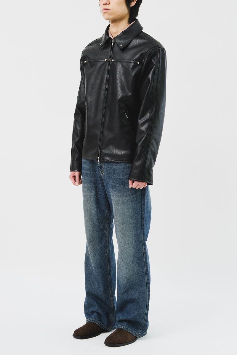 Star Stud Leather Jacket (2color)