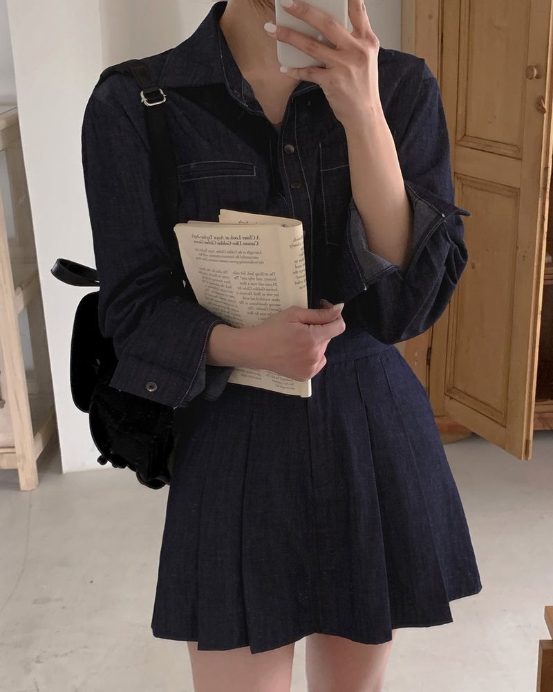 MAYBINS（メイビンス）の「Nas denim shirt & skirt set（Setup）」