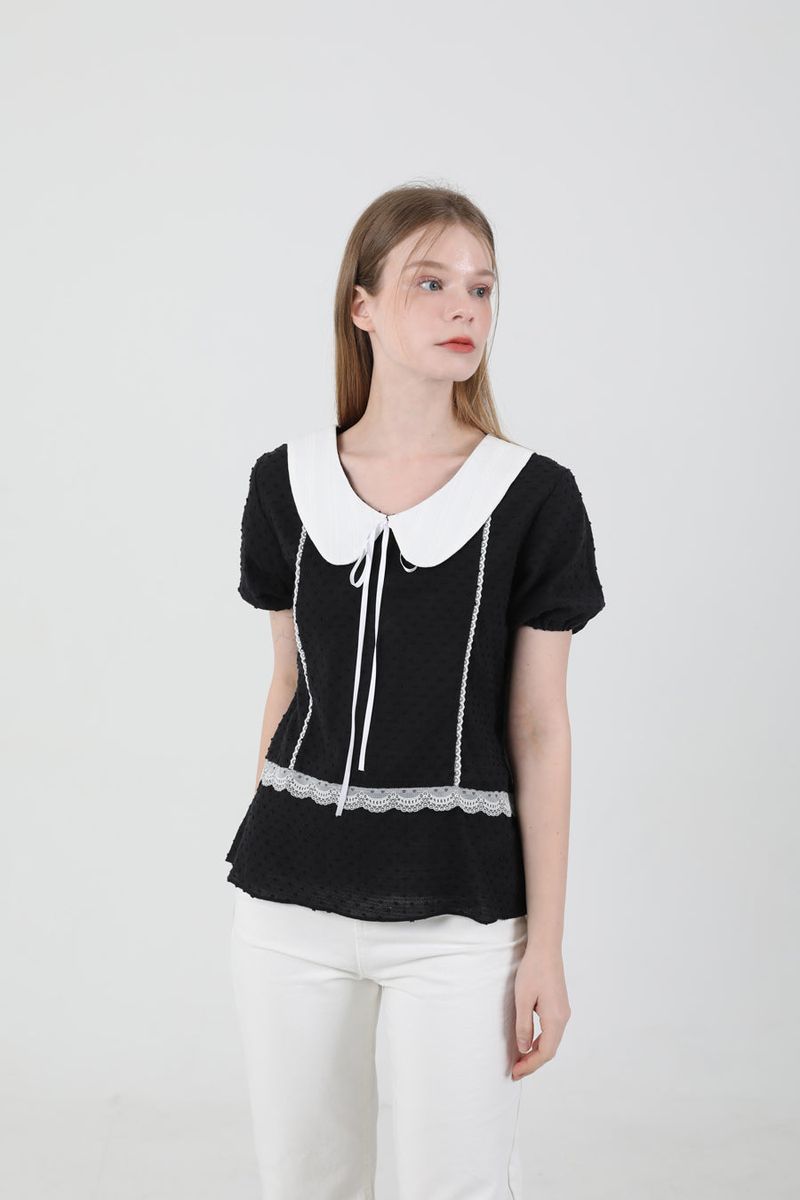 collar point blouse