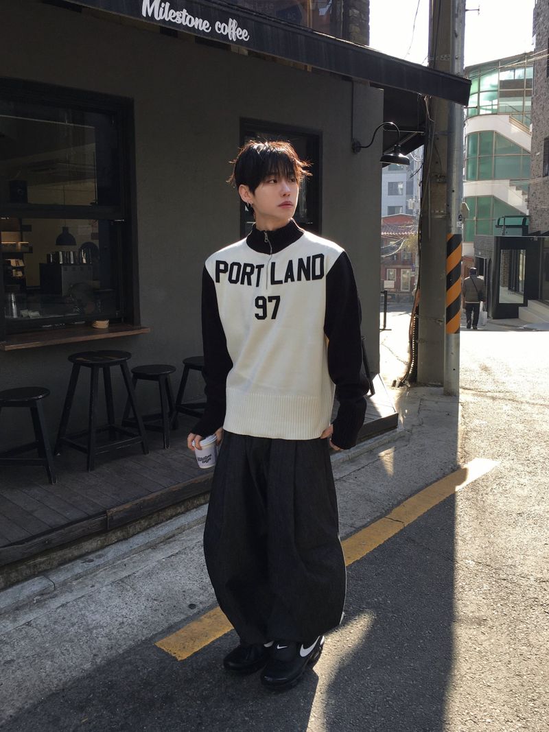 Portland 97 Color Block Knit Zip-Up 2C