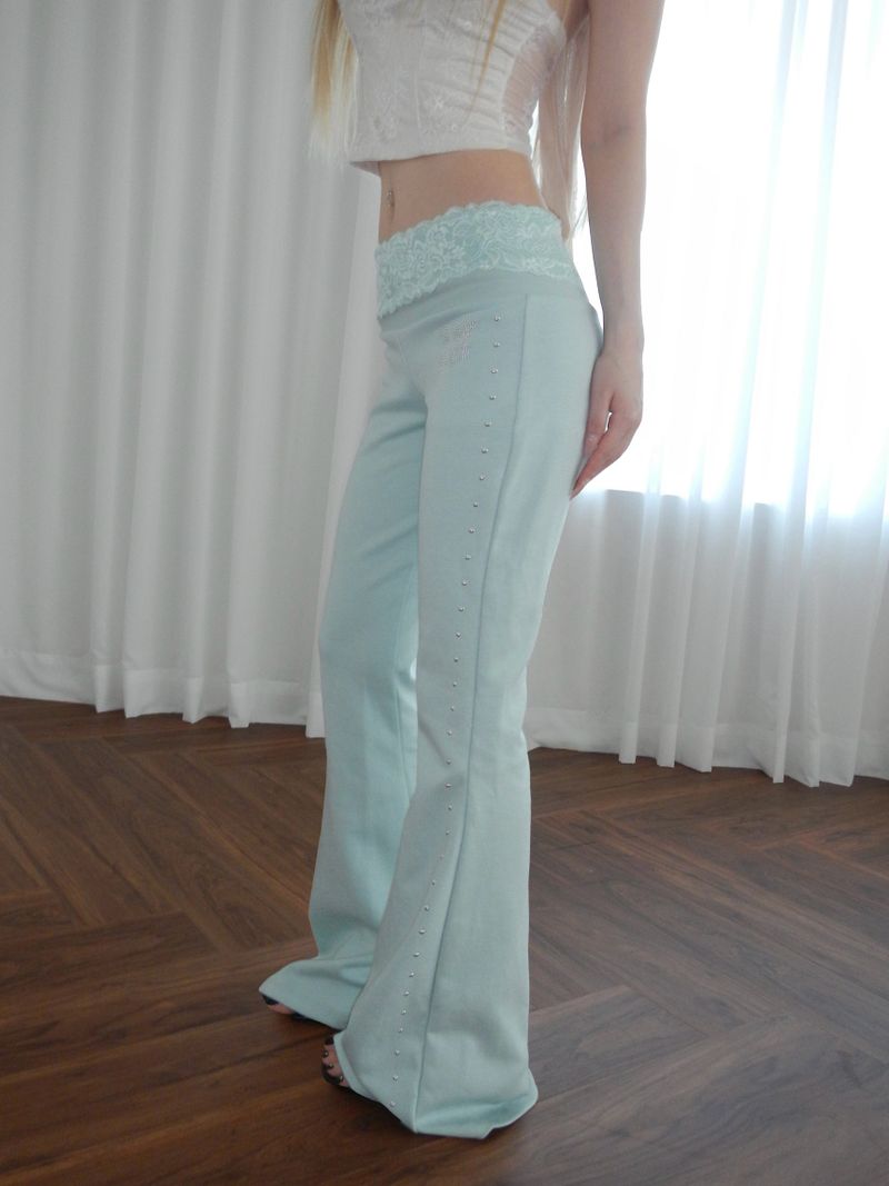Wスタッド ブーツカット パンツ(2 color)