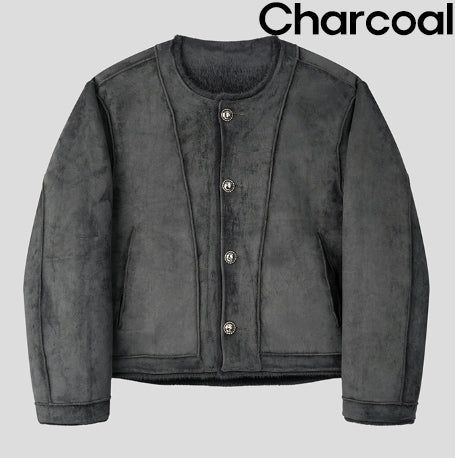 Mink reversible crop antique jacket