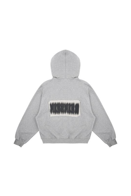 Spray patch hoodie zip-up