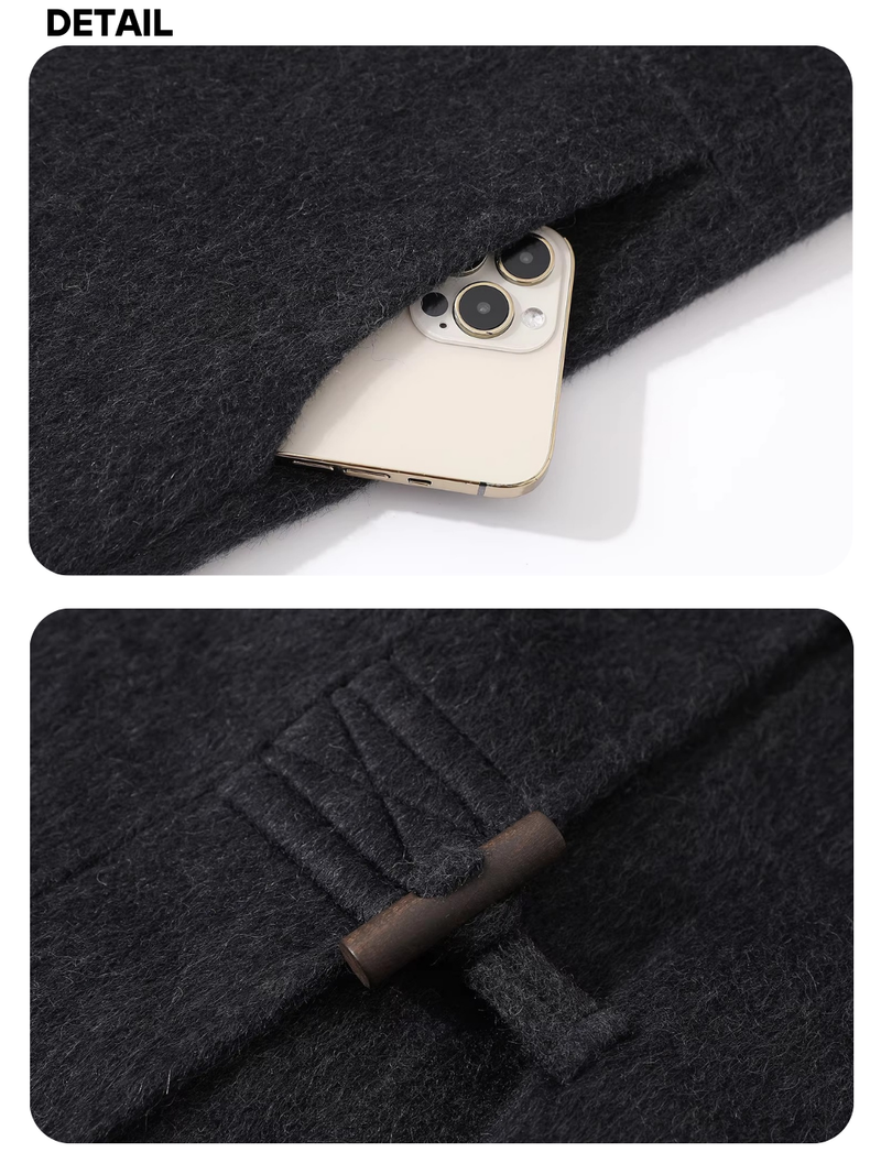standard wool hooded long coat