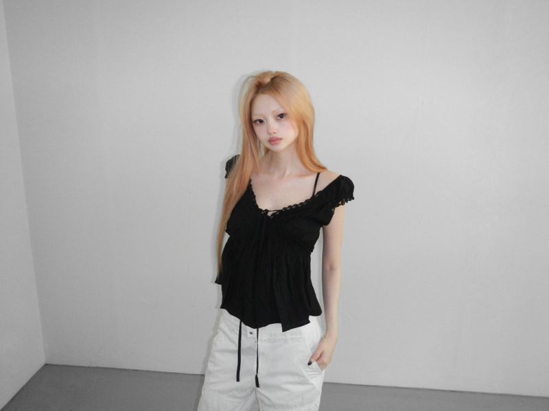 cats lace bra top(2 color)