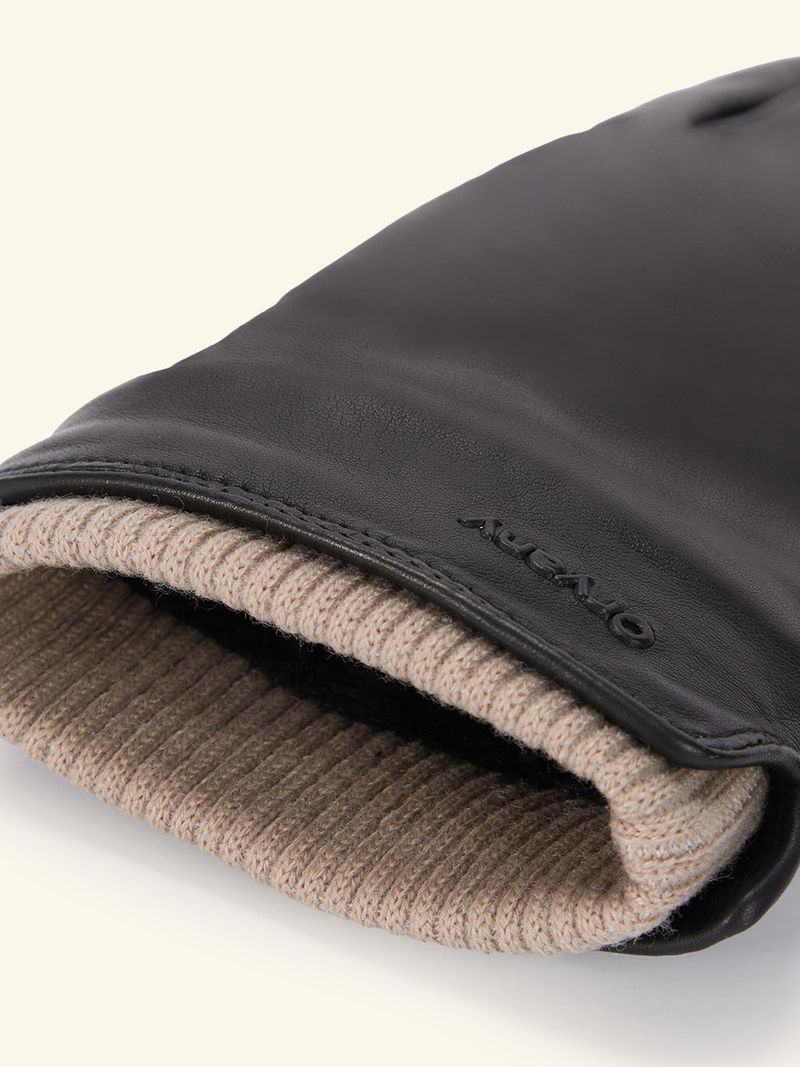 Knit Combi Leather Gloves