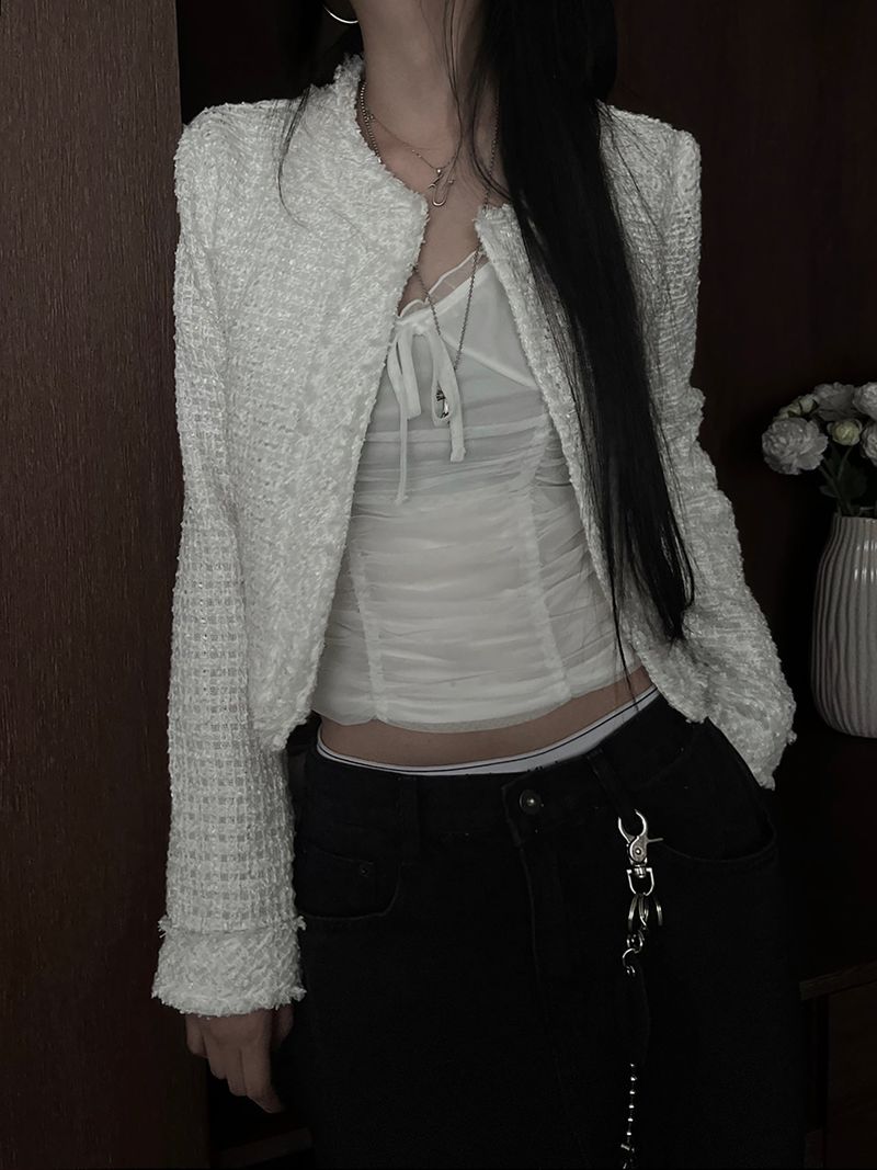 cropped tweed jacket (2color)