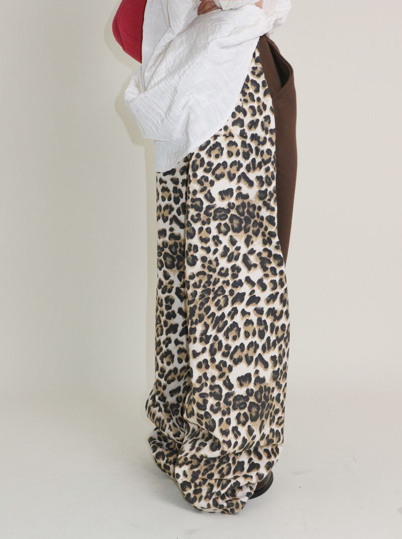 Leopard leopard print diagonal coloring track jogger pants