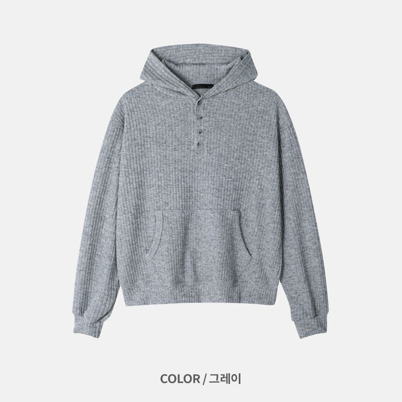 Henley neck crop hoodie