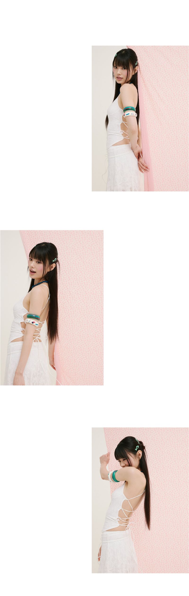 lace backless top white butterfly