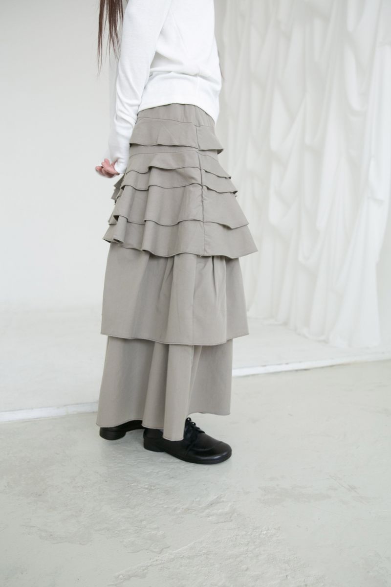 ruffle flare skirt(2colors)