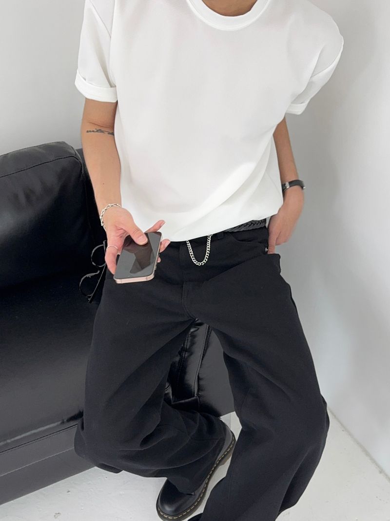 RO Relaxed Semi-Wide Cotton Pants (2C)
