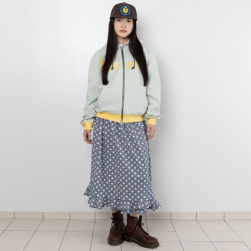 TTTTwister Ruffle Long Skirt - Dot Black