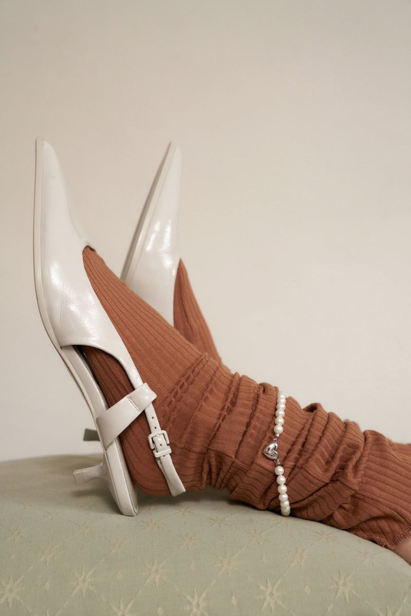 pearl heart anklet