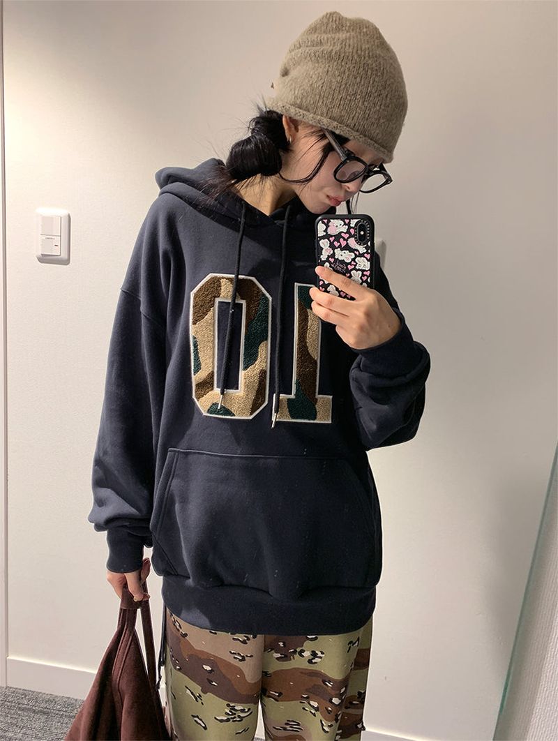 CAMO FLEECE PATCH HOOD (4C)
