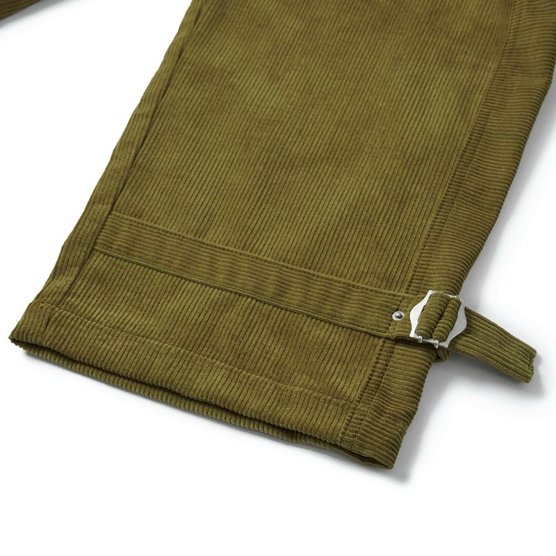 One tuck strap corduroy pants / Olive