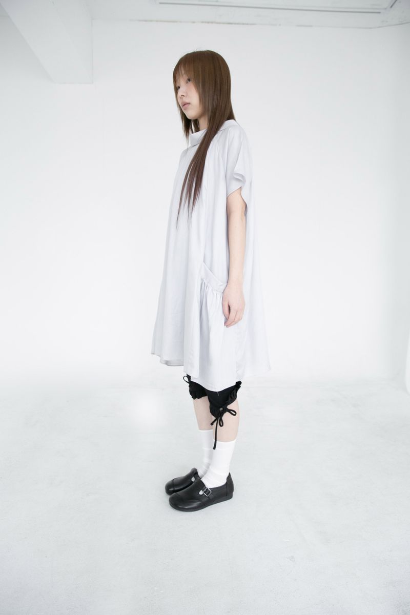 mock neck shirring pocket ops(3colors)
