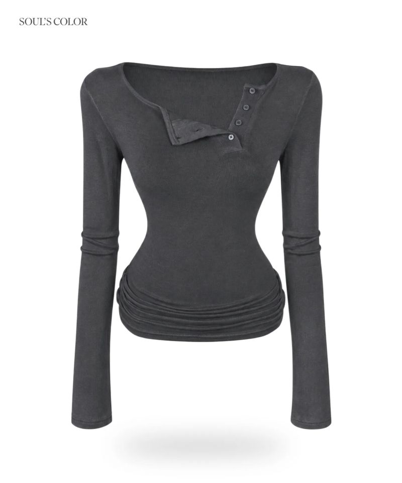 Heidi Button Top (4color)