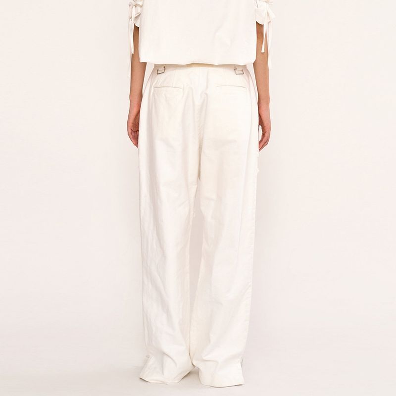 Layered Pocket Pant - White