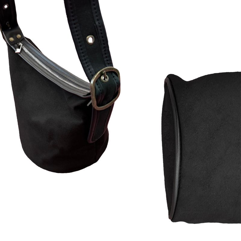 vintage belt suede bag_black