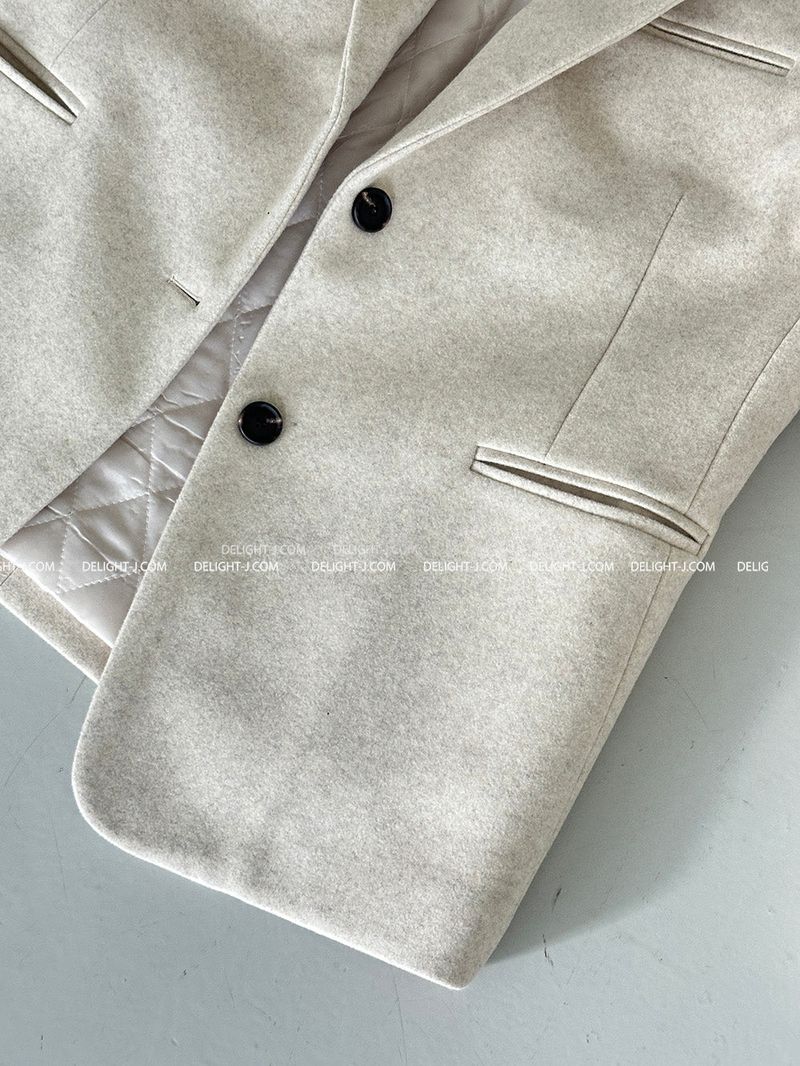 Boxy Oversized Fit Quilted Wool Jacket