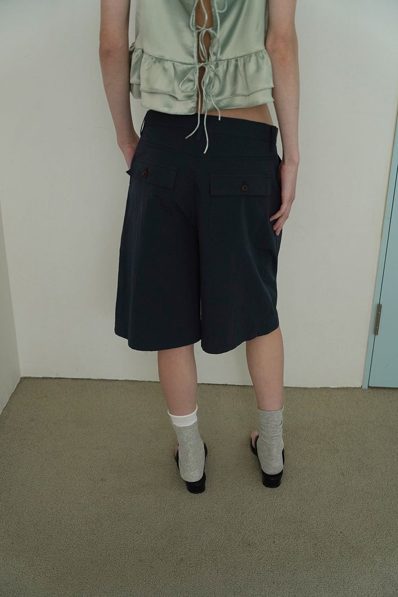 Bow bermuda pants_navy