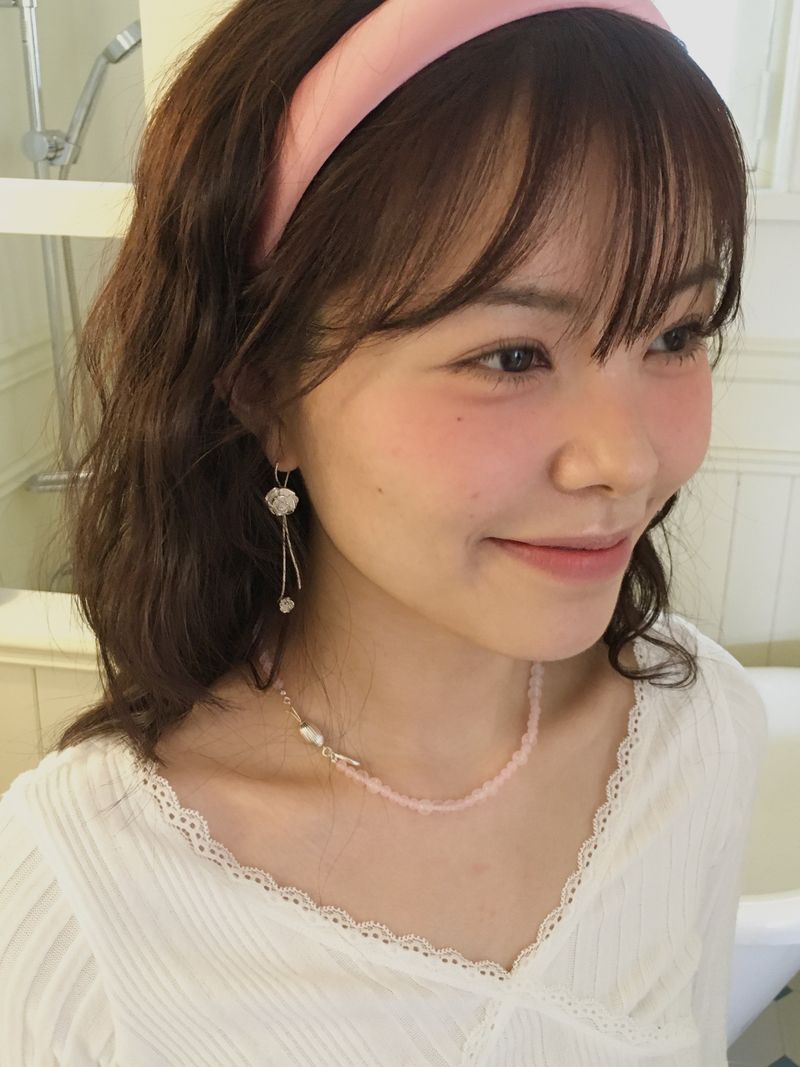 [MADE]DOUBLE FLOWER DROP EARRING