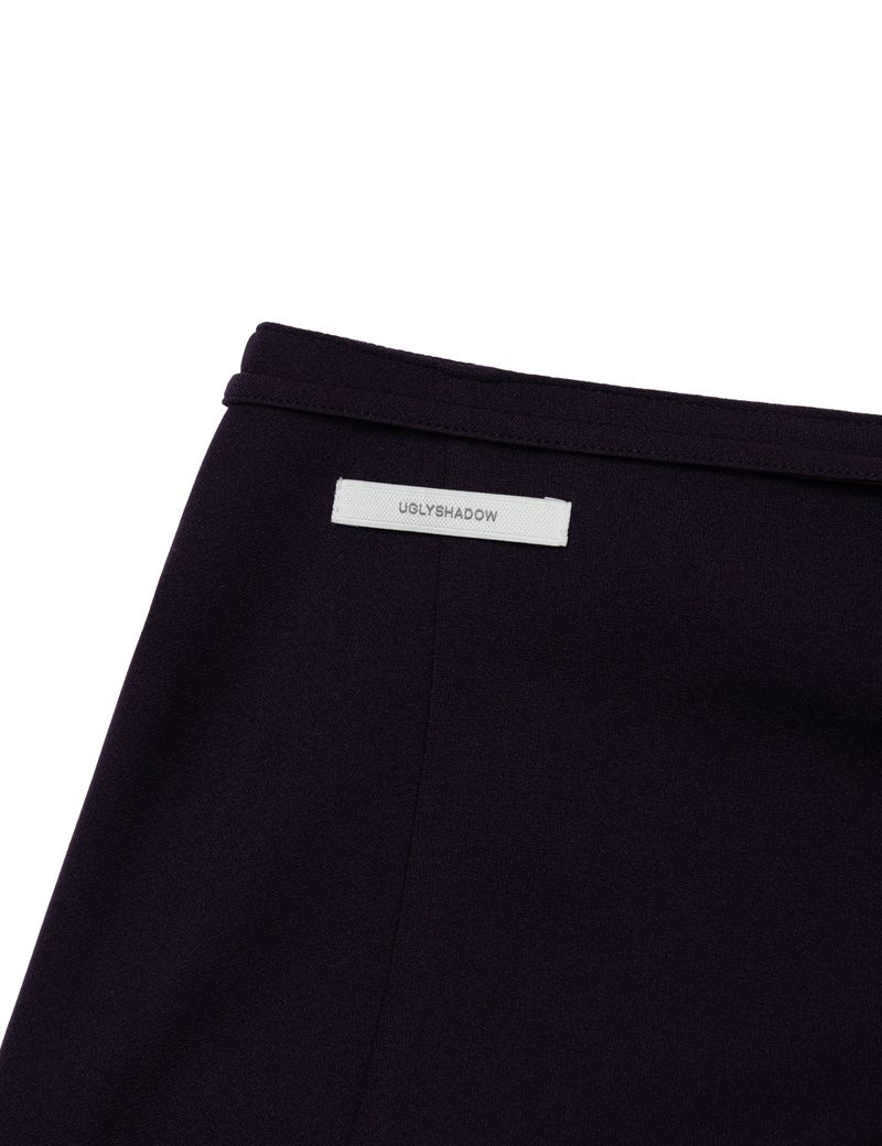 RUCHED LONG TIE SKIRT(PURPLE)
