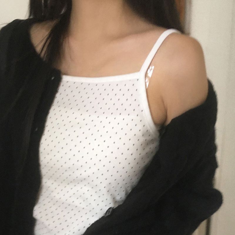 WONDER WONDER(ワンダーワンダー)の「Minkoo dot inner layered sleeveless(Tops)」