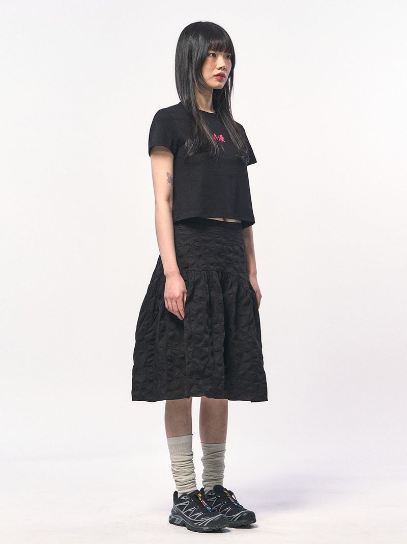 ROMANCE CROP T-SHIRT BLACK